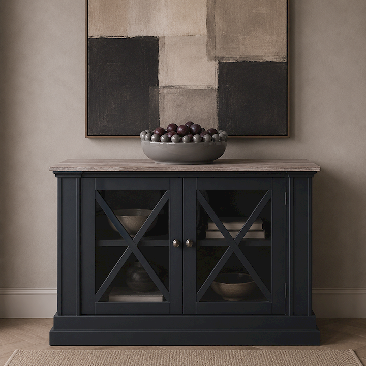 *BILBURY OFF BLACK TWO DOOR SIDEBOARD 108x45x85cm